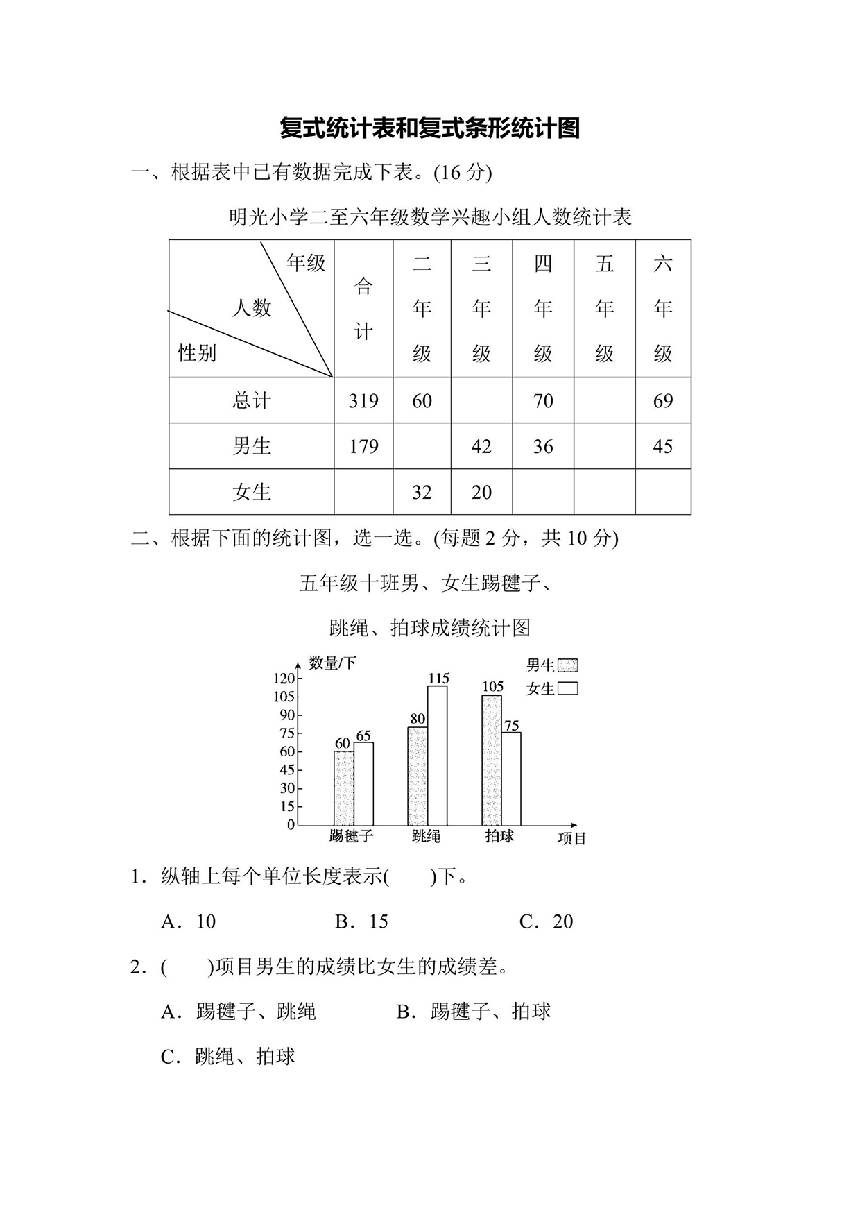 苏教版五年级上册数学周测培优卷10（含答案）可打印免费下载
