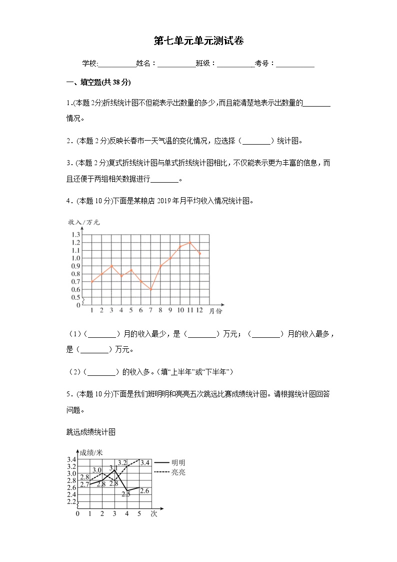 人教版小学五年级数学下册第七单元测试卷(含答案）