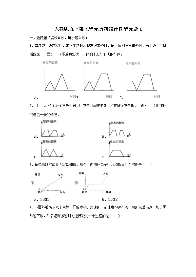 人教版小学五年级数学下册第七单元测试题（1）含答案