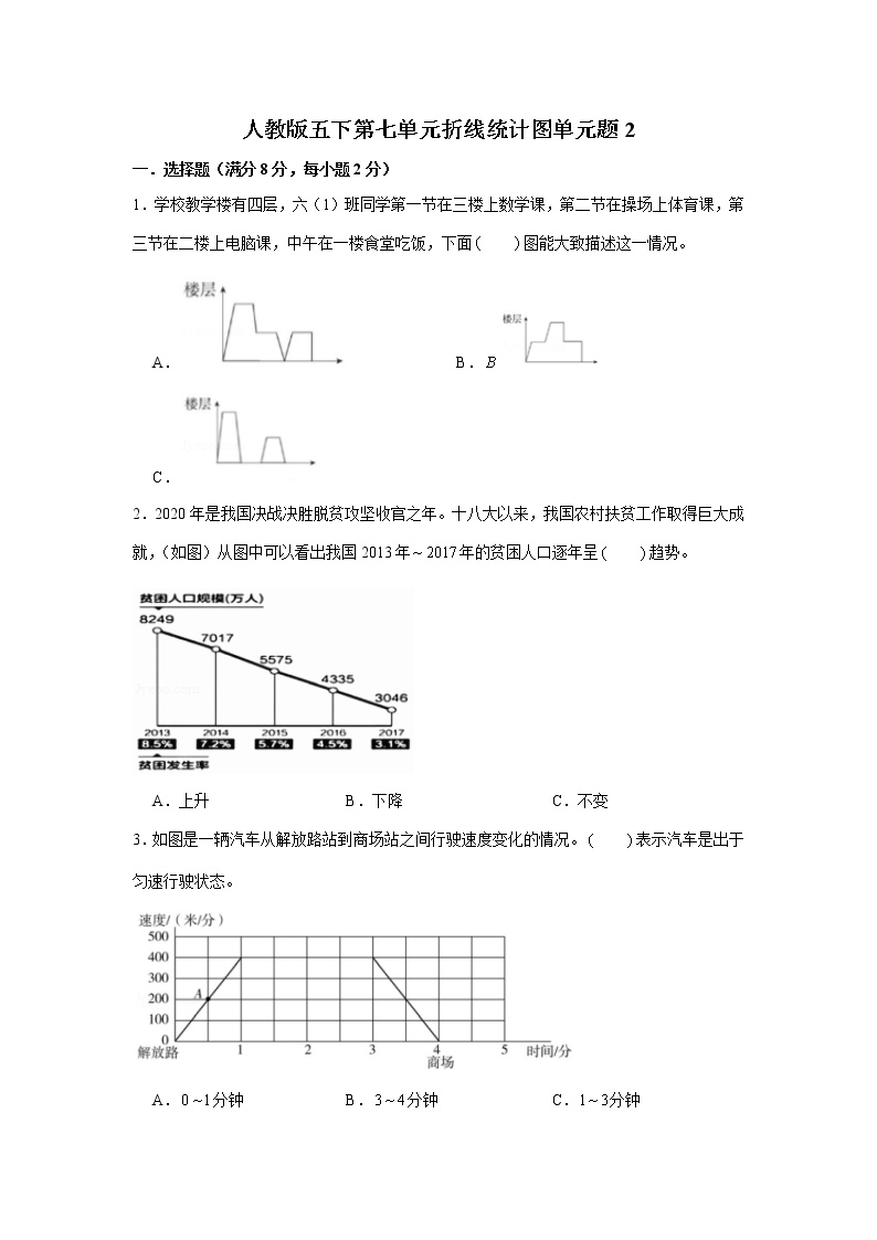 人教版小学五年级数学下册第七单元测试题（2）含答案