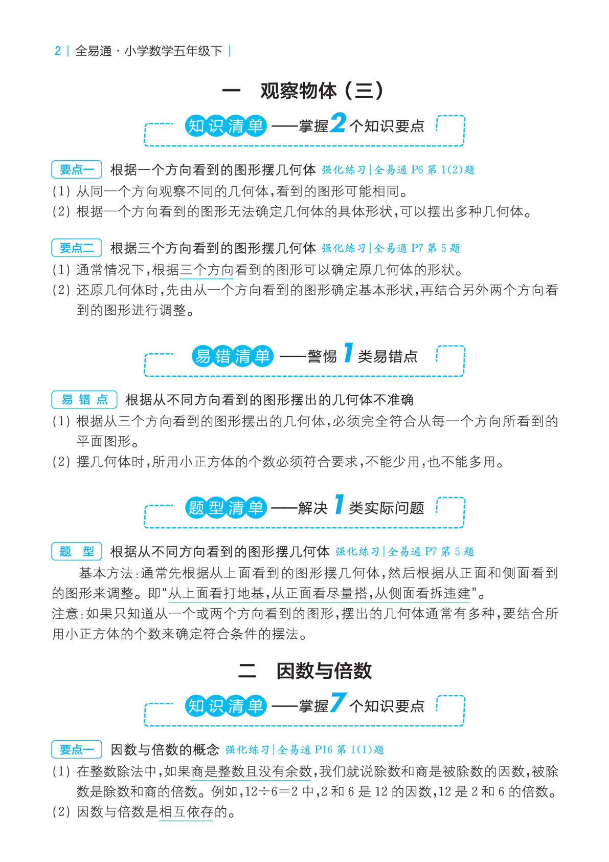 【1115】五年级数学下册人教版知识清单